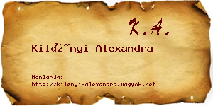 Kilényi Alexandra névjegykártya